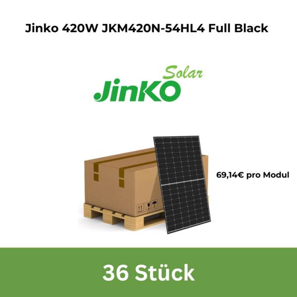 36x Jinko 420W JKM420N-54HL4 Full Black ( Palette )